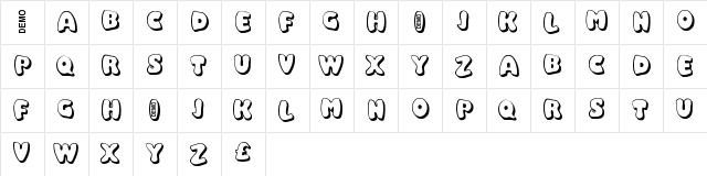 Balloony Demo  glyph index