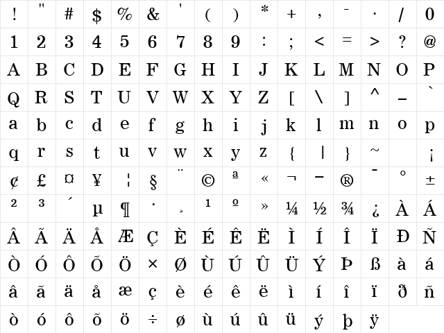 LockupSSK Regular  glyph index