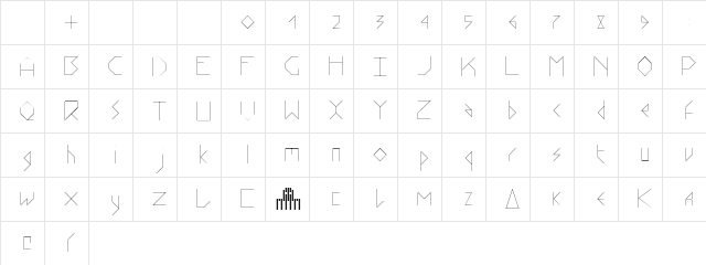 Stick Light  glyph index