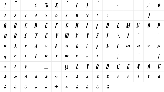 Fund Regular  glyph index