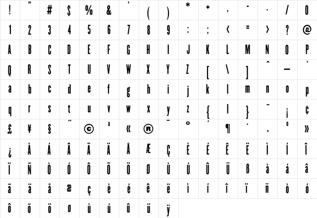 Champion HTF-Bantamweight  glyph index