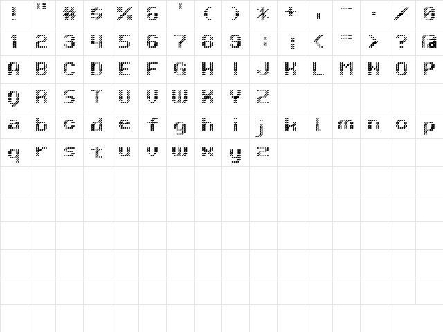 D3 Isotopism Regular  glyph index
