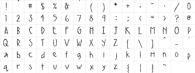 DJ Desert Regular  glyph index