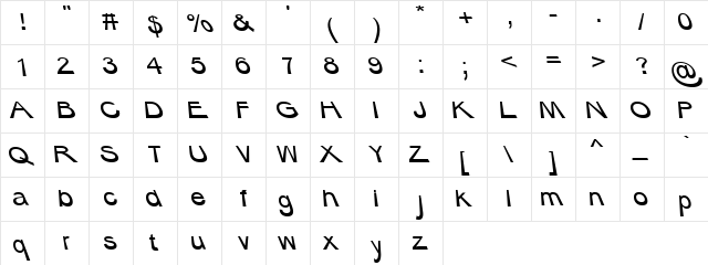 Something and all Regular  glyph index
