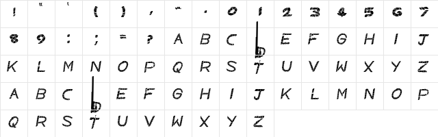 BOOMBASTIC Regular  glyph index