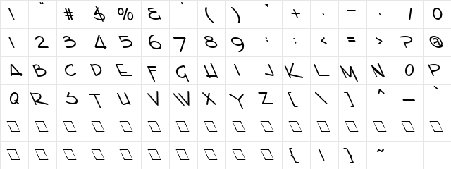 Midnight 1 Regular  glyph index