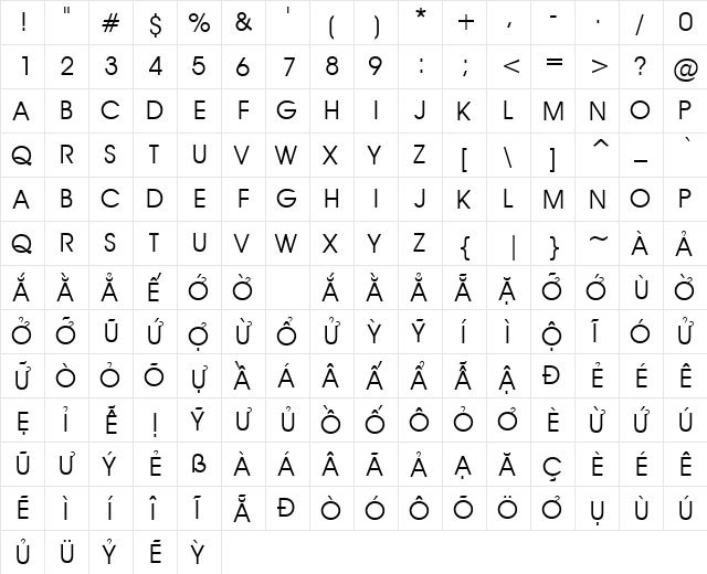 VPS Tuyen Duc Hoa Book  glyph index