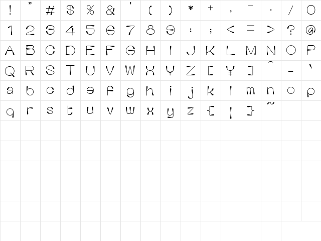 failsafe Regular  glyph index