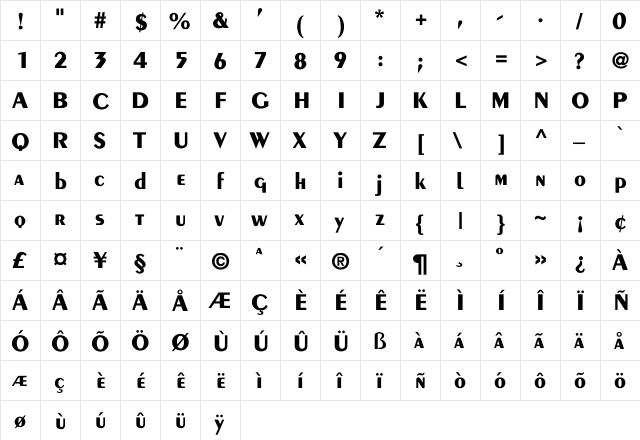 Newton-Semi-Bold Regular  glyph index