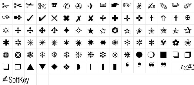 Dingbats1 Regular  glyph index