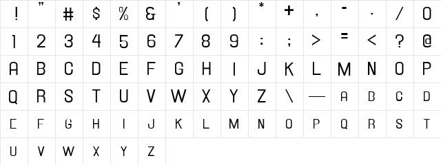 Hallandale Small Caps JL Regular  glyph index