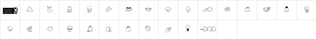 Kawaii Food Font Regular  glyph index