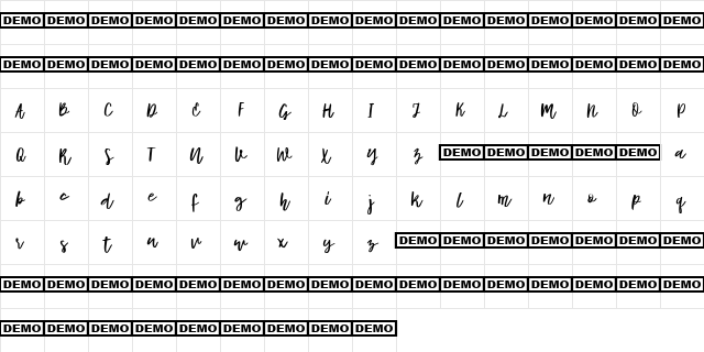 Syberic Regular  glyph index