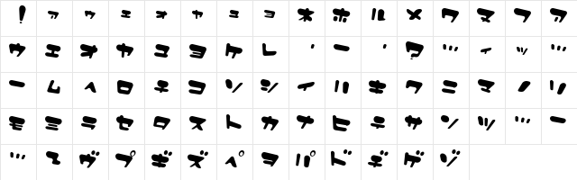 Discotic Regular  glyph index