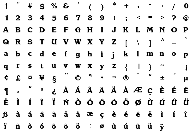 KarlaJohnson7 ExtraBoldSH  glyph index