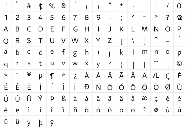 mirror 82 Regular  glyph index