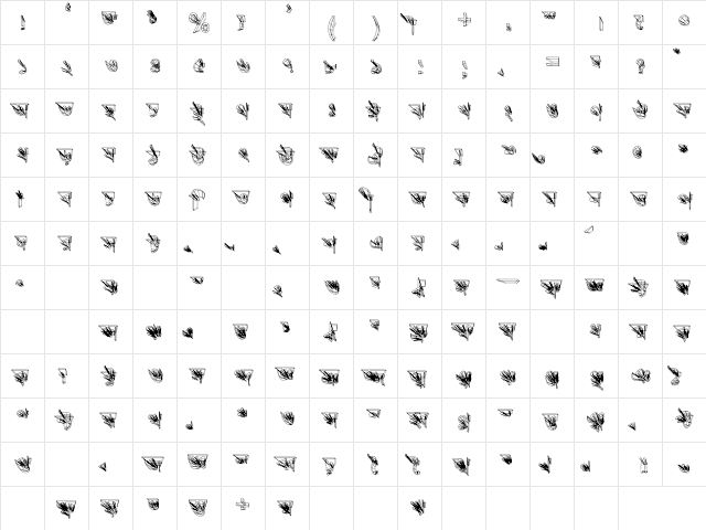 Progoty 3D Regular  glyph index