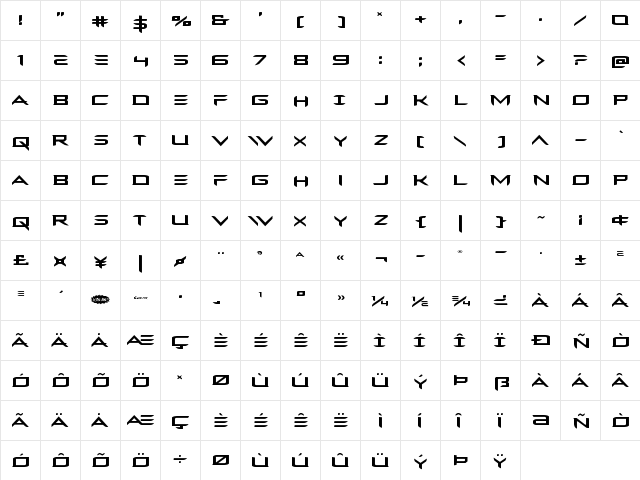 Ferret Face Expanded Expanded  glyph index