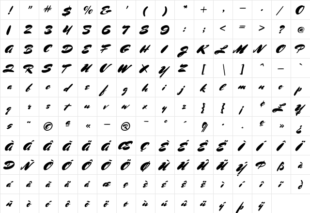 MrSheppards Regular  glyph index