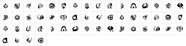 Octopus Regular  glyph index