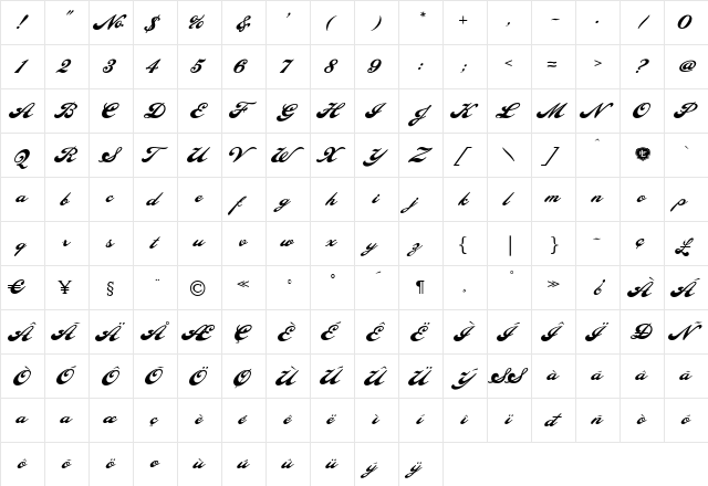 LHFPilsner Regular Medium  glyph index