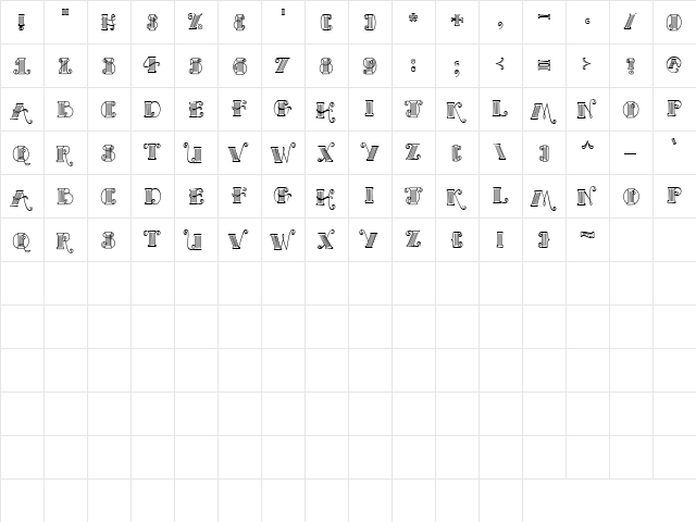 CK Column Regular  glyph index