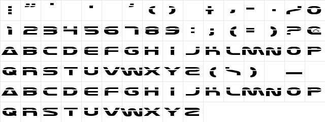 Equator Regular  glyph index
