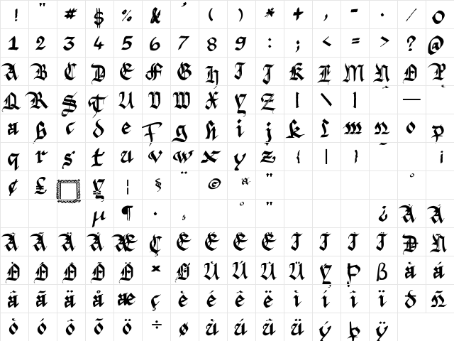 Argor Fast Scaqh Regular  glyph index