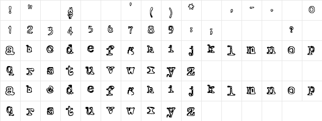 Heart Attack Regular  glyph index