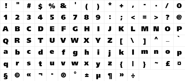 AGForeignerUltraBlackC Regular  glyph index