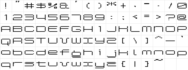 SpreadBitA10 Regular  glyph index
