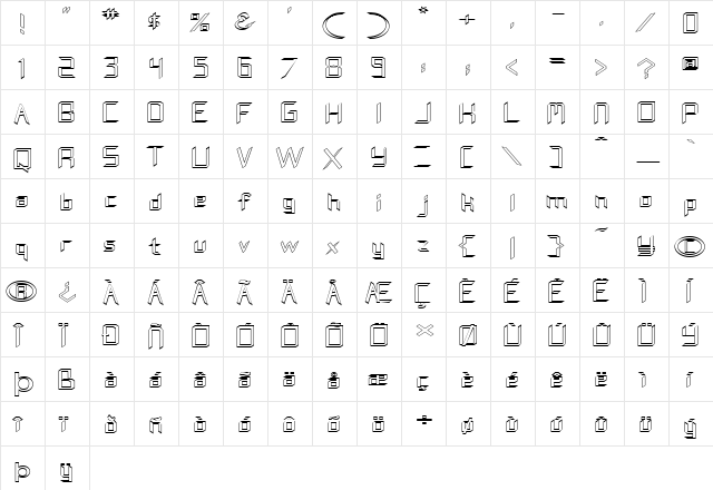 FZ DIGITAL 8 HOLLOW EX Normal  glyph index
