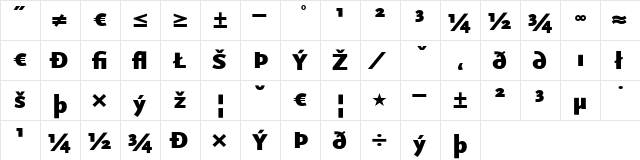 Scala Sans Black  glyph index