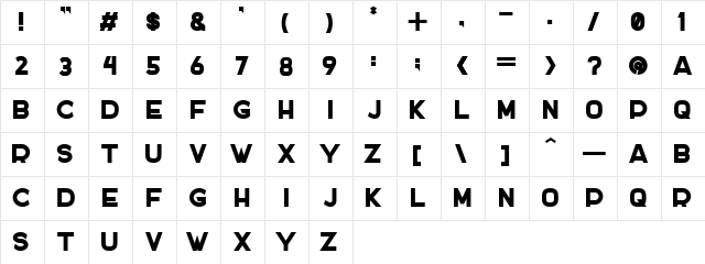 DOCKER ONE  glyph index