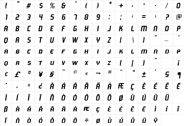 76London Fall  glyph index