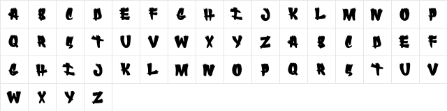 FLAREUPS Regular  glyph index