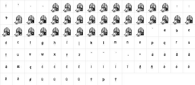 We Pray Regular  glyph index