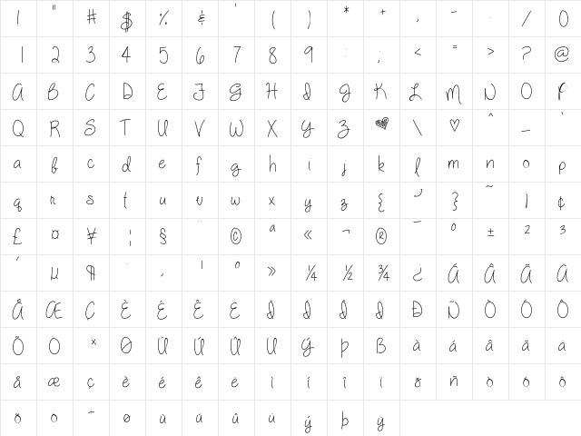 font12 Medium  glyph index