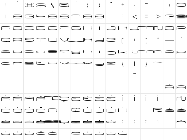 VICE VERSA Regular  glyph index