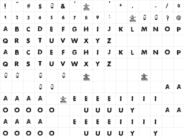 El Monstruo del Raval Regular  glyph index