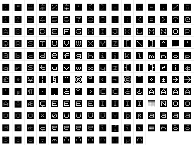 Semafor Regular  glyph index