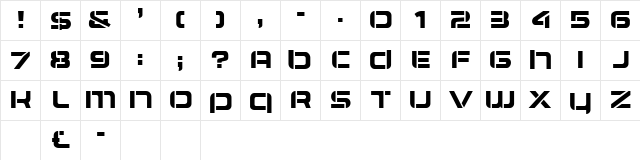 Airlock Regular  glyph index