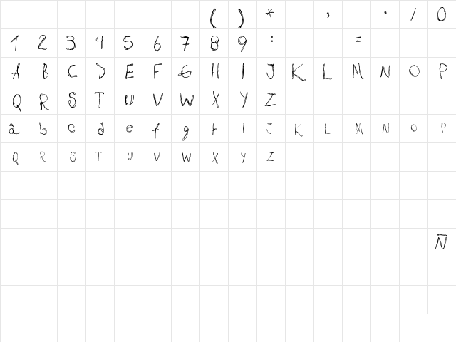 maribel Regular  glyph index