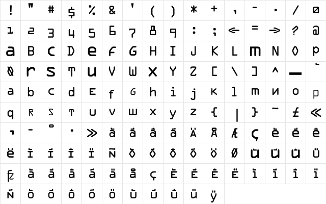 F2FOCRAlexczyk LT Std Shake Regular  glyph index