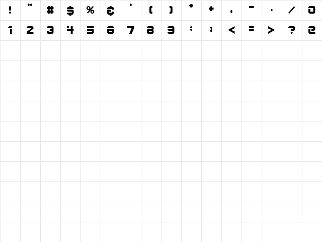 Star Trek Hebrew Regular  glyph index