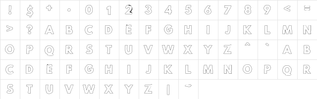 Mild Life Outline Personal Use Outline  glyph index