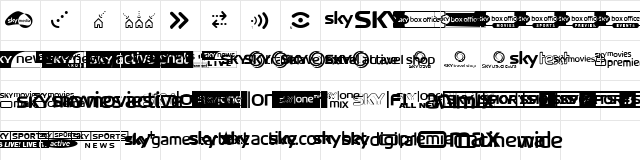 Sky TV Channel Logos Regular  glyph index