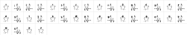 Turkey Hunt Regular  glyph index