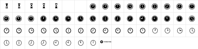 TictacOne Regular  glyph index