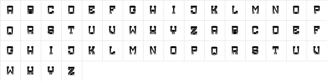 Ombre Regular  glyph index